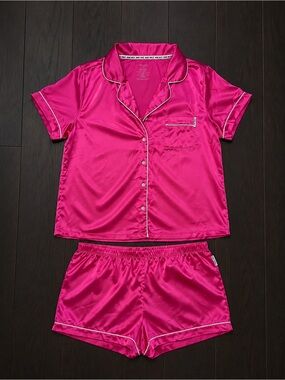Nine West Satin Pajama Set | Hot Pink | Luxe Sleepwear | Size XL/16